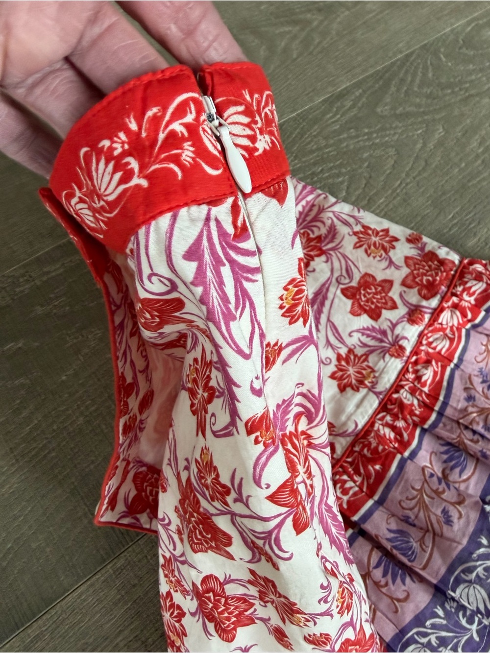 FARM Rio Red, Pink & Purple Floral Ruffle wrap Skirt - Picture 3 of 6